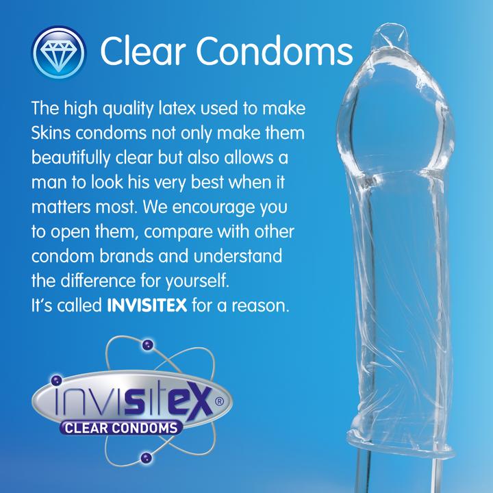 Actual product image Skins Natural" 12 natural condoms made of crystal clear latex - without latex odour (12 pcs.)