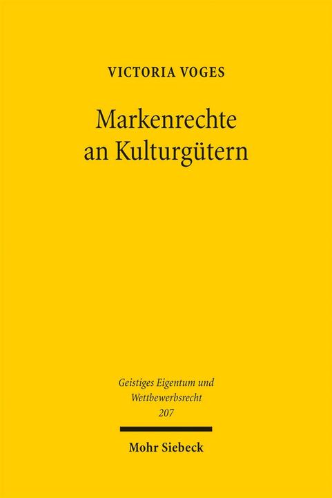 Produktbild Markenrechte an Kulturgütern (Deutsch, Victoria Voges, 2026)