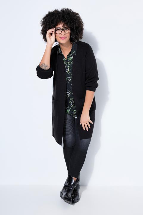 Produktbild Angel of Style Strickjacke, lange und gerade, offene Form, Rippstrick (42)