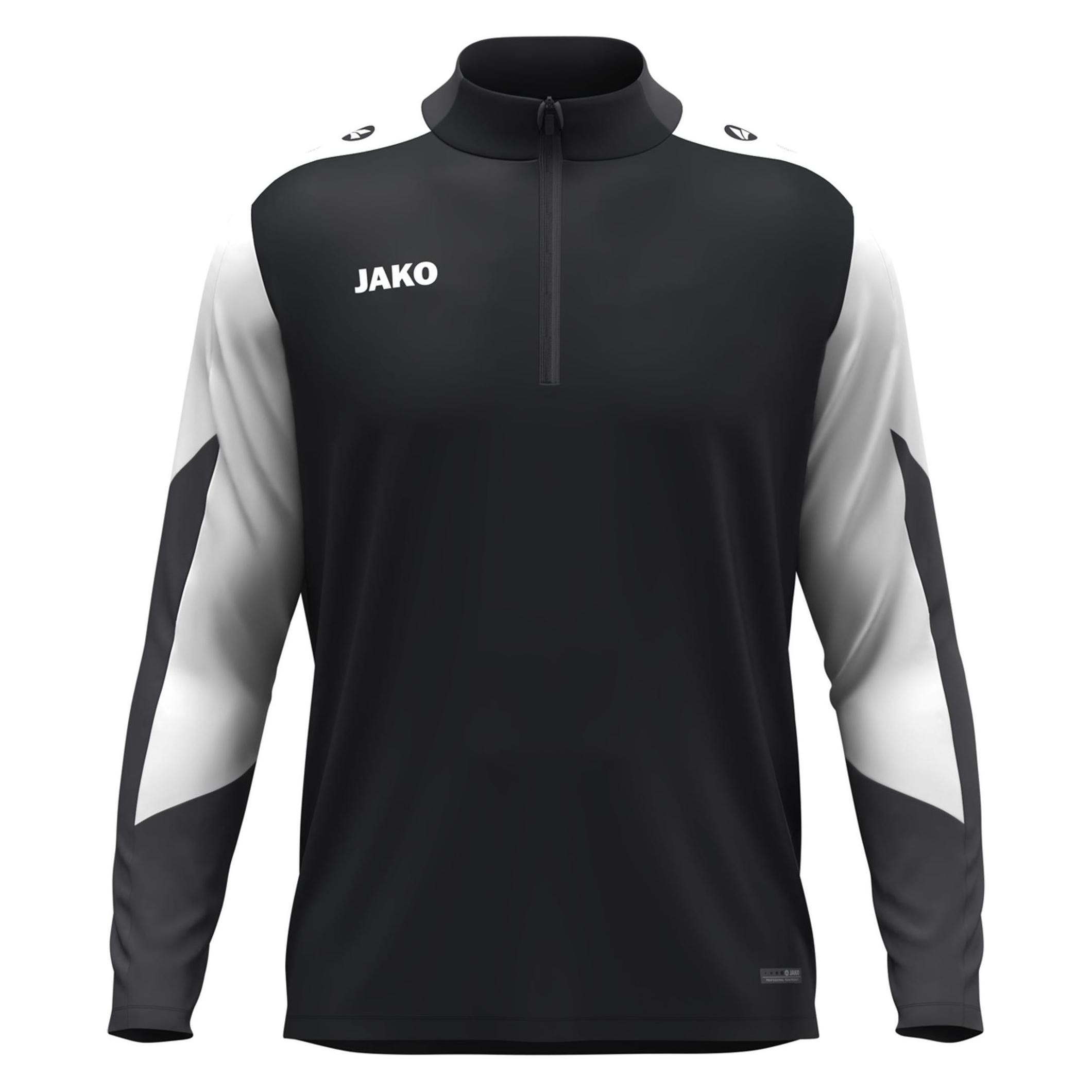 Jako, Unisex, Sportshirt, Ziptop Dynamic (L), Weiss, Grau, Schwarz, L