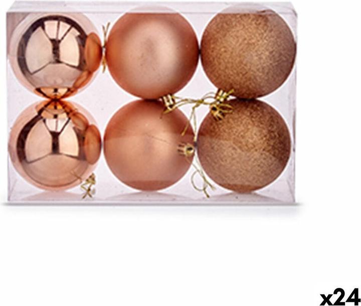 Krist+ Set of Christmas balls Copper Plastic 8 x 9 x 8 cm (24 Units) (24-pièce)