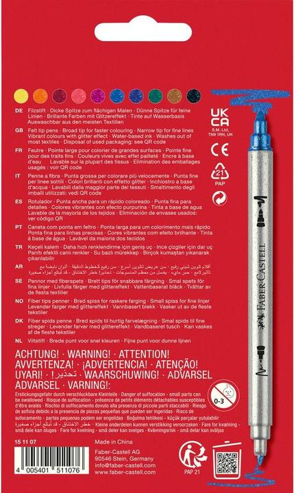 Actual product image Faber-Castell Doppelfasermaler Glitzer 10er Etui (10x)