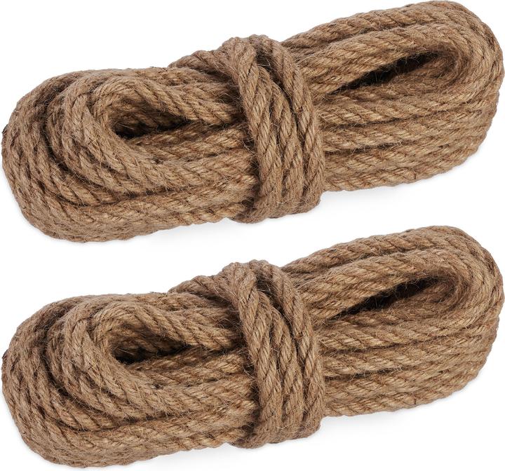 Relaxdays 2x natural rope (10 m)