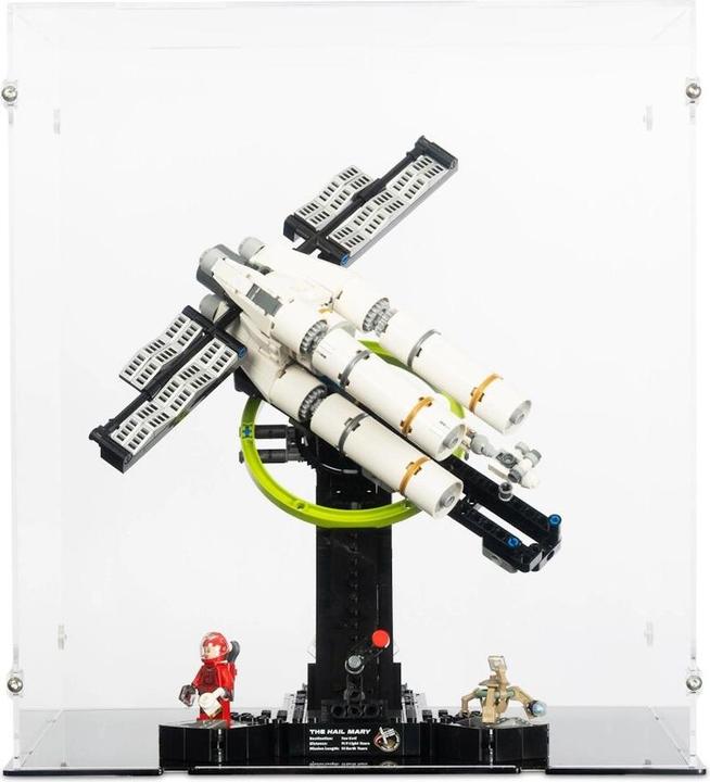 Produktbild iDisplayit Acryl-Display für LEGO® 11389 Der Astronaut (Mit Kurbelöffnung und schwarzem Boden)
