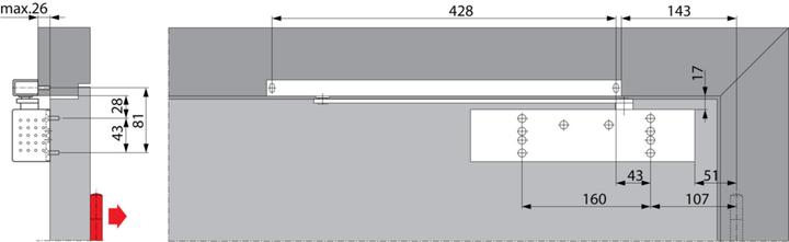 Actual product image Dormakaba Door closer TS 92 G Contur Design (Glass door, Indoor)