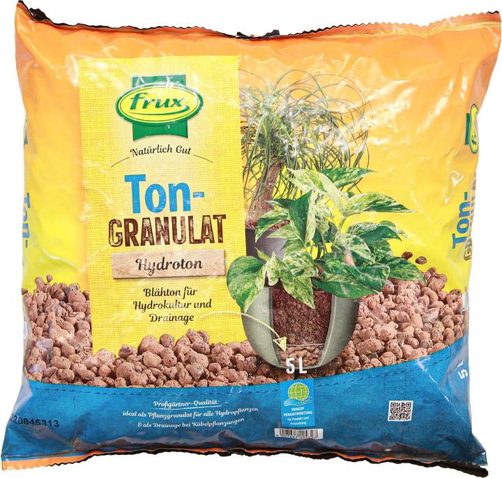 Frux Hochwertiges Lecaton Pflanzgranulat für Hydrokultur und Drainage 8- (5 l, Hydrokugeln)