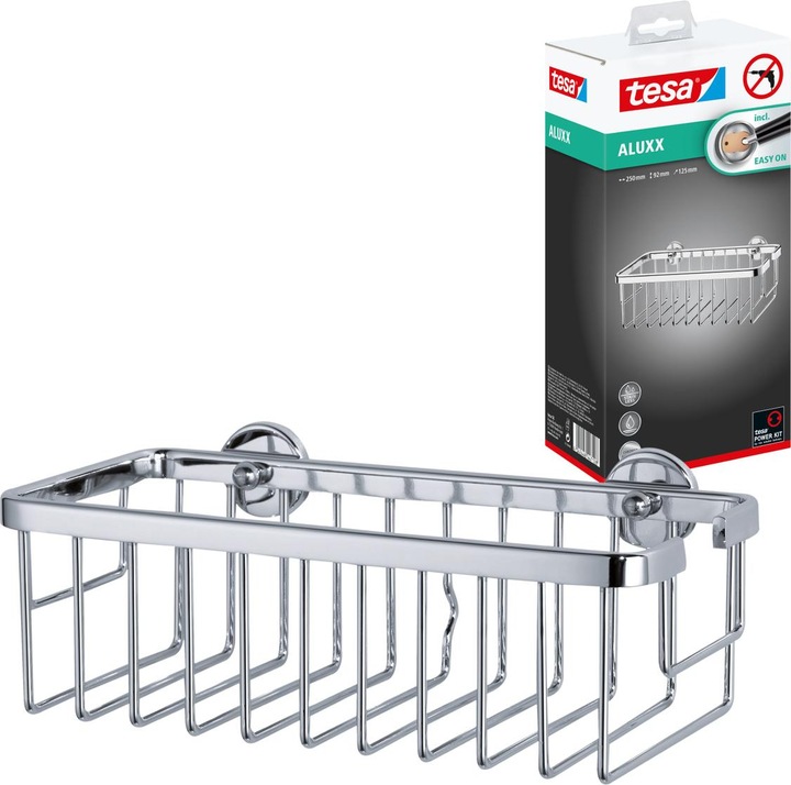 Actual product image tesa Aluxx storage basket single storey, M (9 x 13.5 x 26.5 cm)