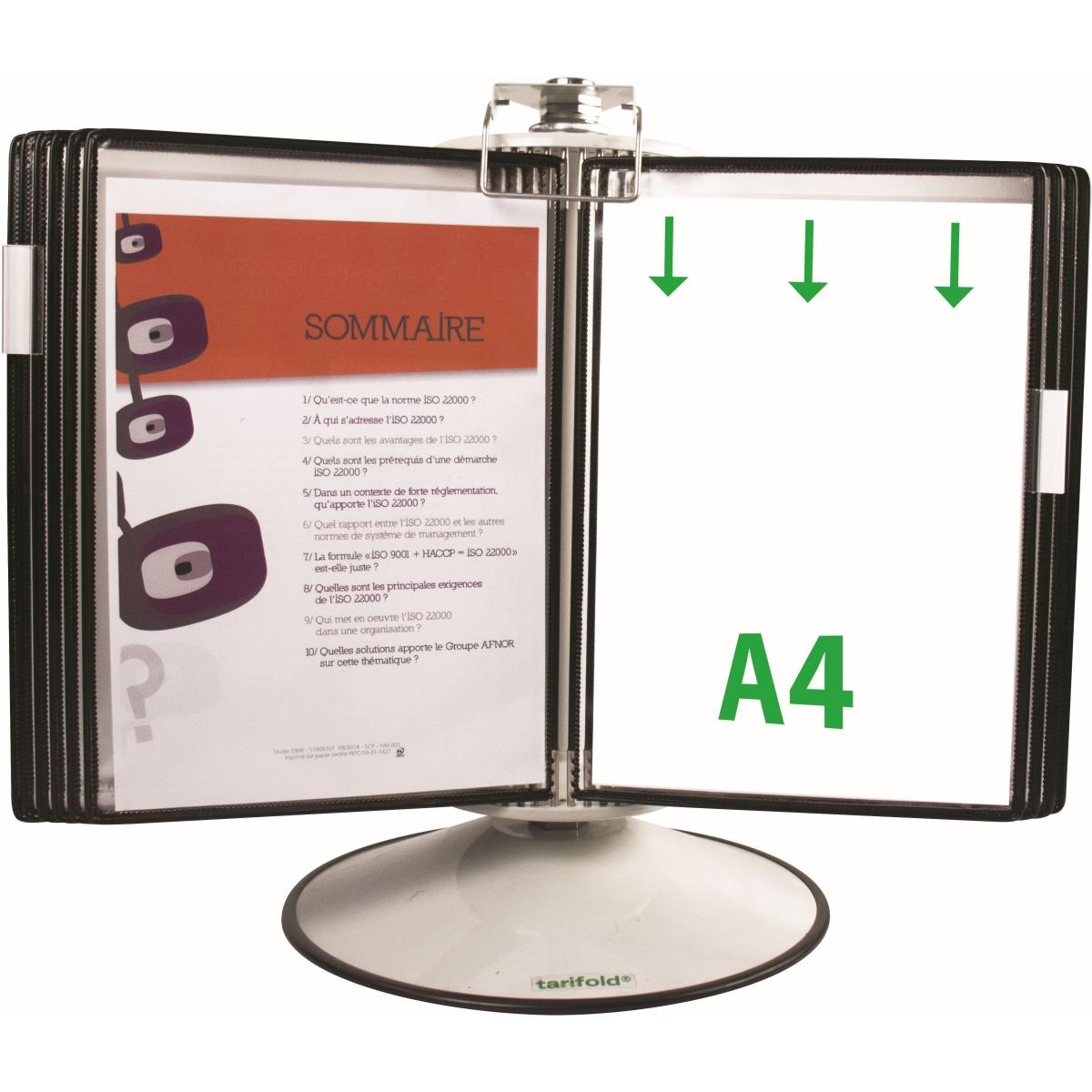 Tarifold, Informationsschild, Sichttafelsystem 444507 DIN A4 schwarz mit 50 St. Sichttafeln