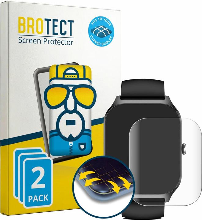 Produktbild BROTECT Fullscreen für Kriutefy Smartwatch 1.83" Schutzfolie Displayschutz Folie Klar Transparent