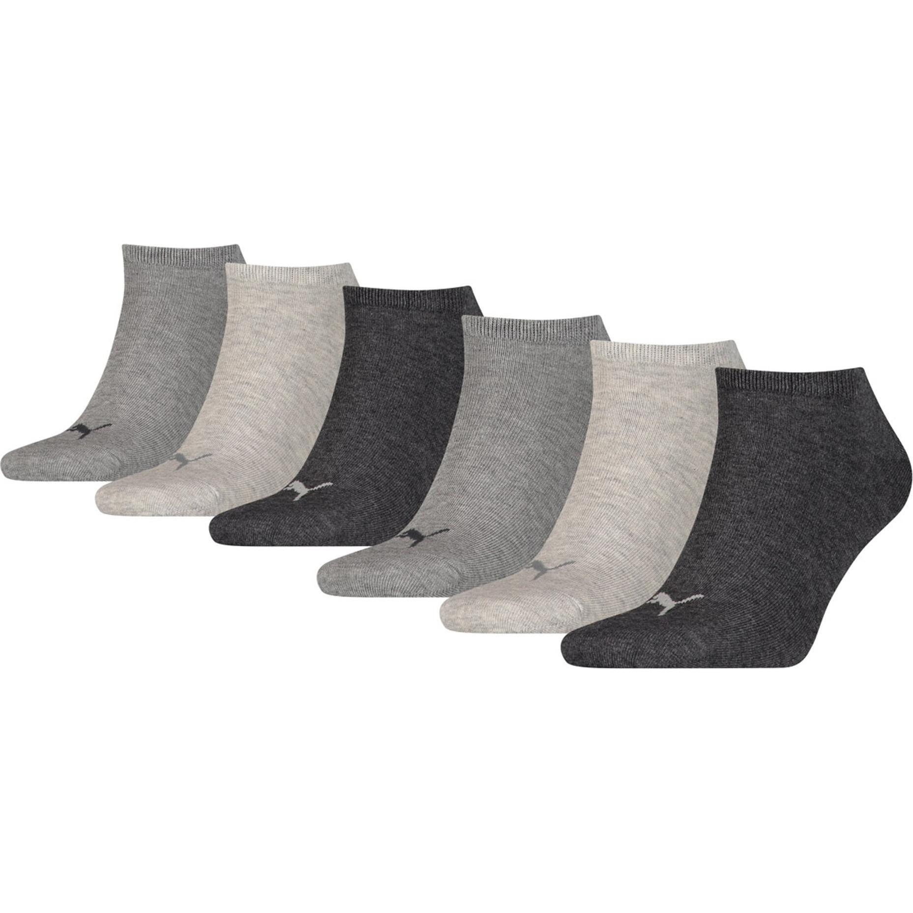 Puma, Unisex, Socken, Sneaker, Grau, (6er Pack, 43, 46)
