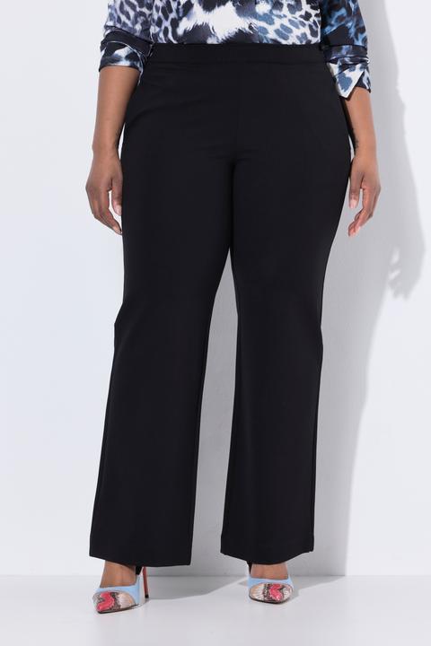 Image du produit Ulla Popken Pantalon droit et large à ceinture élastique, Punto di Roma (50)