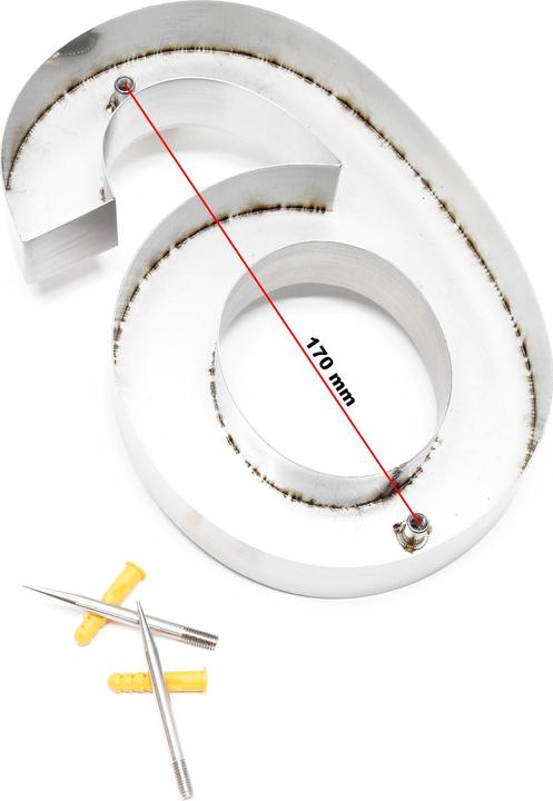 Immagine prodotto Wiltec Numero civico 6 Numero civico in acciaio inox moderno design 3D antiruggine