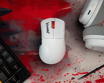 Actual product image Marvo MONKA RAPID Mouse white, 12000DPI, Tri-Mode (Cable, Wireless)