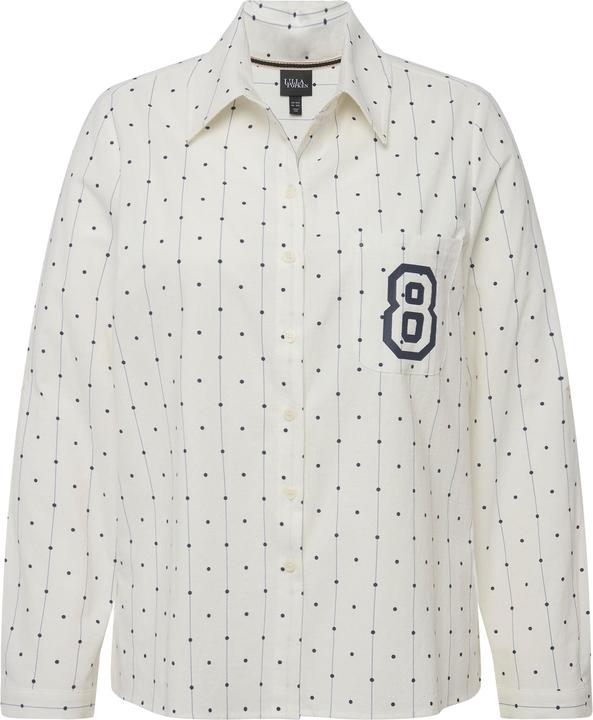 Immagine prodotto Ulla Popken Camicia con pallini, collo da camicia, maniche lunghe e retro più lungo (54)
