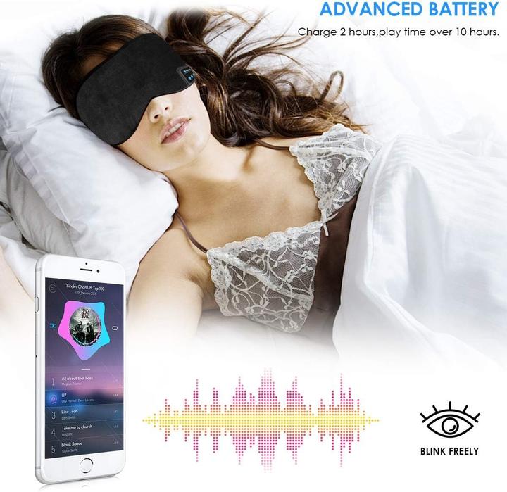 Image du produit Cbx Masque de sommeil Bluetooth avec écouteurs (Pas de réduction du bruit, 8 h, Sans fil)