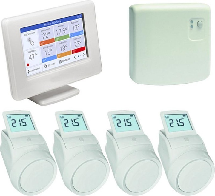 Produktbild Honeywell Evohome Aan/Uit Slimme thermostaat - Wifi - Draadloos - Inclusief 4 thermostaatknoppen