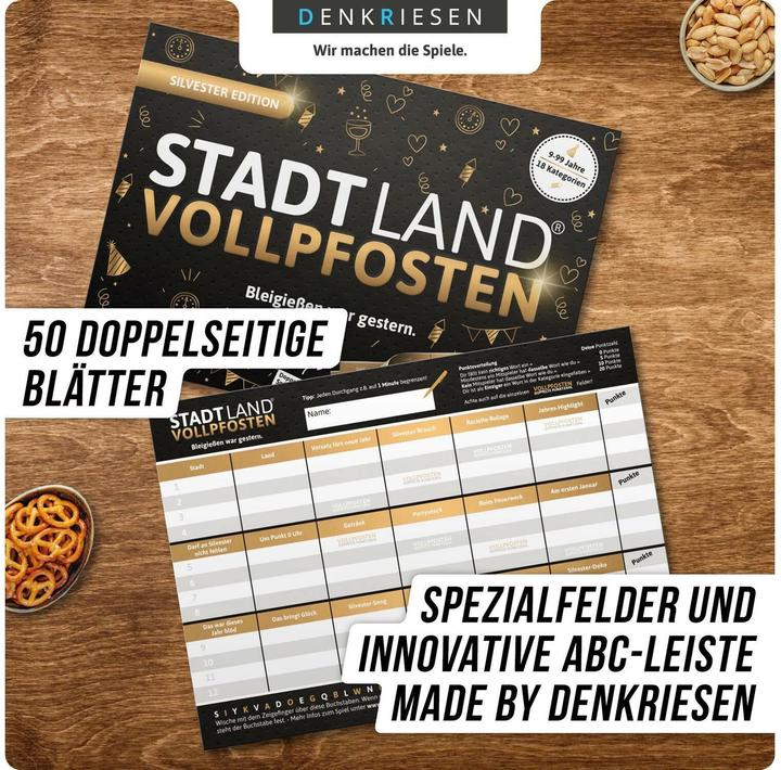 Produktbild Denkriesen Stadt Land Vollpfosten - A4 Block Silvester Edition (d) (Deutsch)