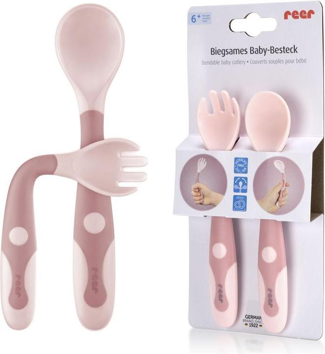Actual product image Reer Flexible cutlery,pink