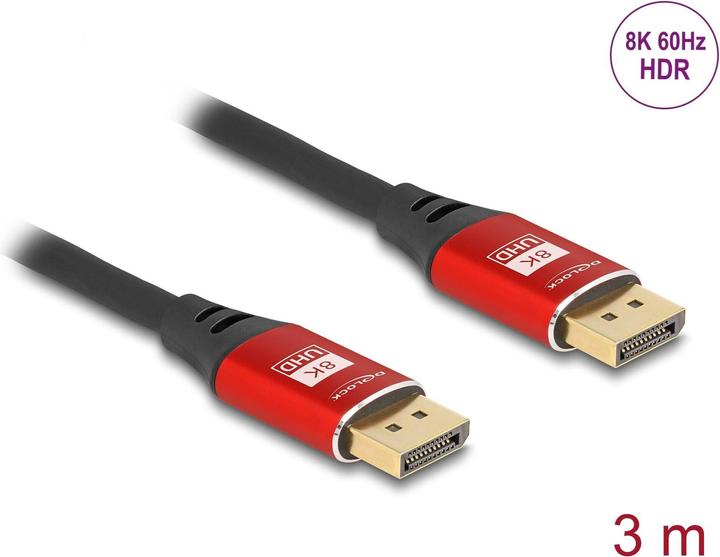 Delock DisplayPort cable 8K 60 Hz m red metal buy at Galaxus