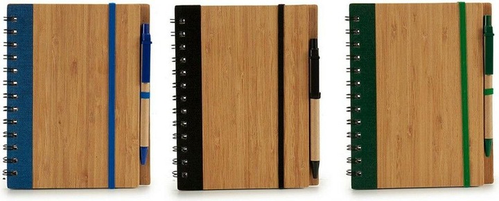 Produktbild Pincello Mini-Ringheft mit Kugelschreiber Bambus 1 x 18 x 14 cm (12 Stück)