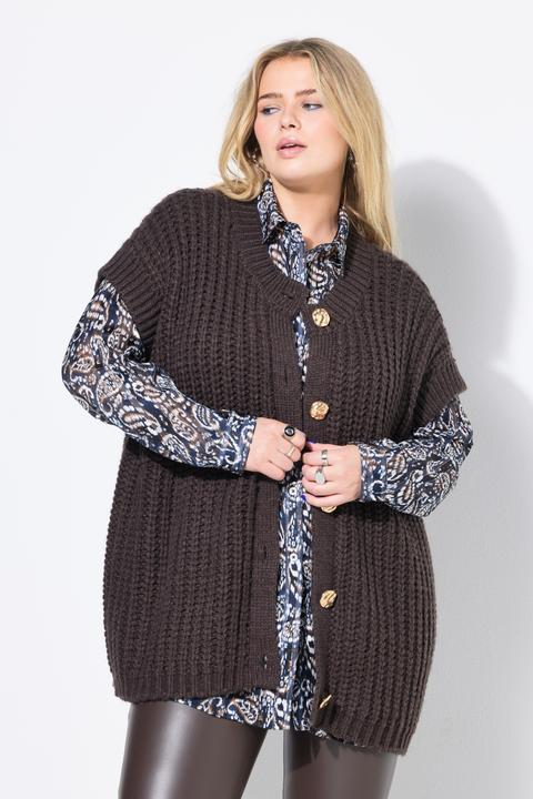 Produktbild Studio Untold Strickweste, Boxy Shape, Strukturstrick, Schmuckknöpfe (46, 48)