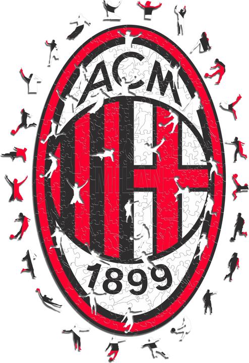 Immagine prodotto Iconic AC Milan - Logo - Puzzle in Legno Taglia M (270 Pezzi) (270 pezzi)