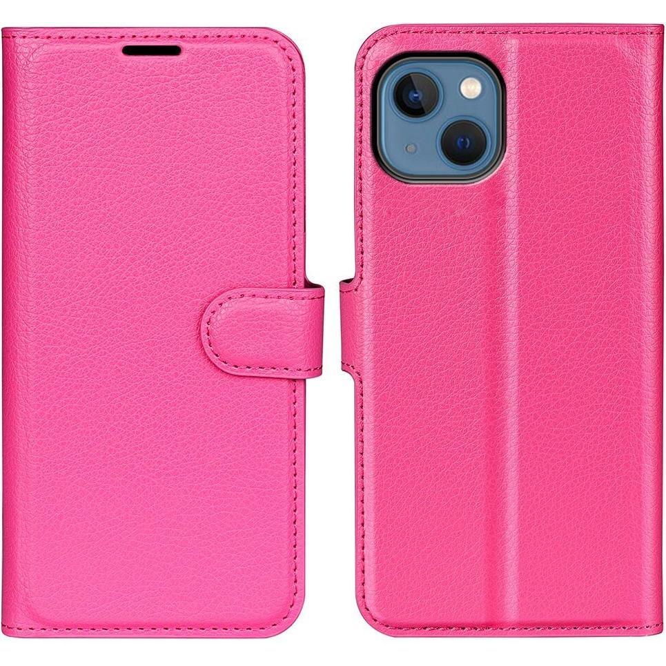 Cover-Discount iPhone 14 Plus - Leder Etui Hülle pink (Apple iPhone 14 Plus), Smartphone Hülle, Pink