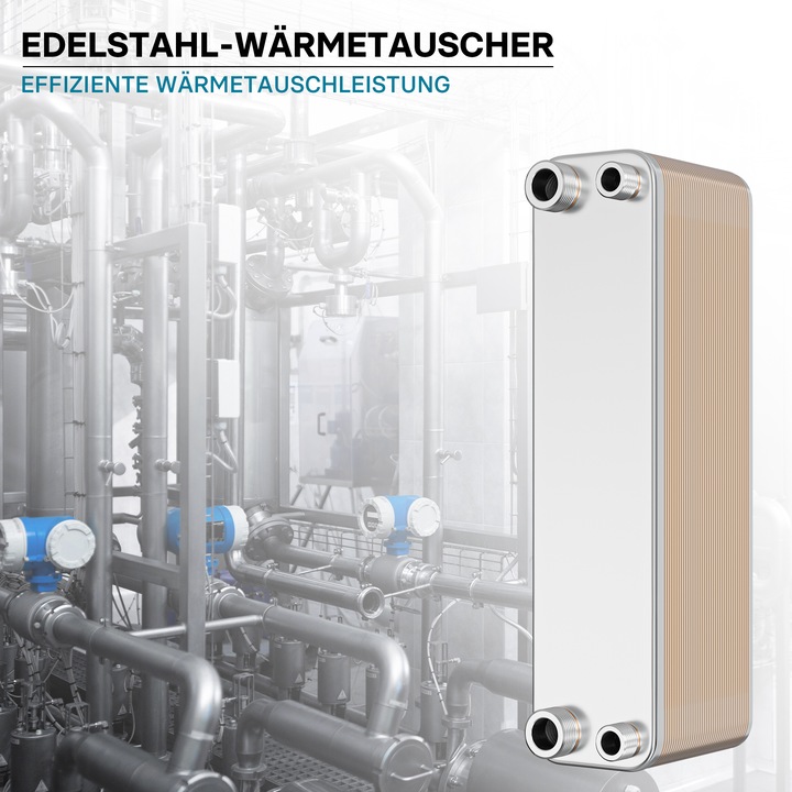 Produktbild Wiltec Edelstahl Wärmetauscher 40 Platten 165 kW Plattenwärmetauscher Wärmeüberträger