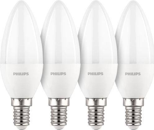 Produktbild Philips LED Kerzenlampe, 4er Set (E14, 470 lm, 6x)