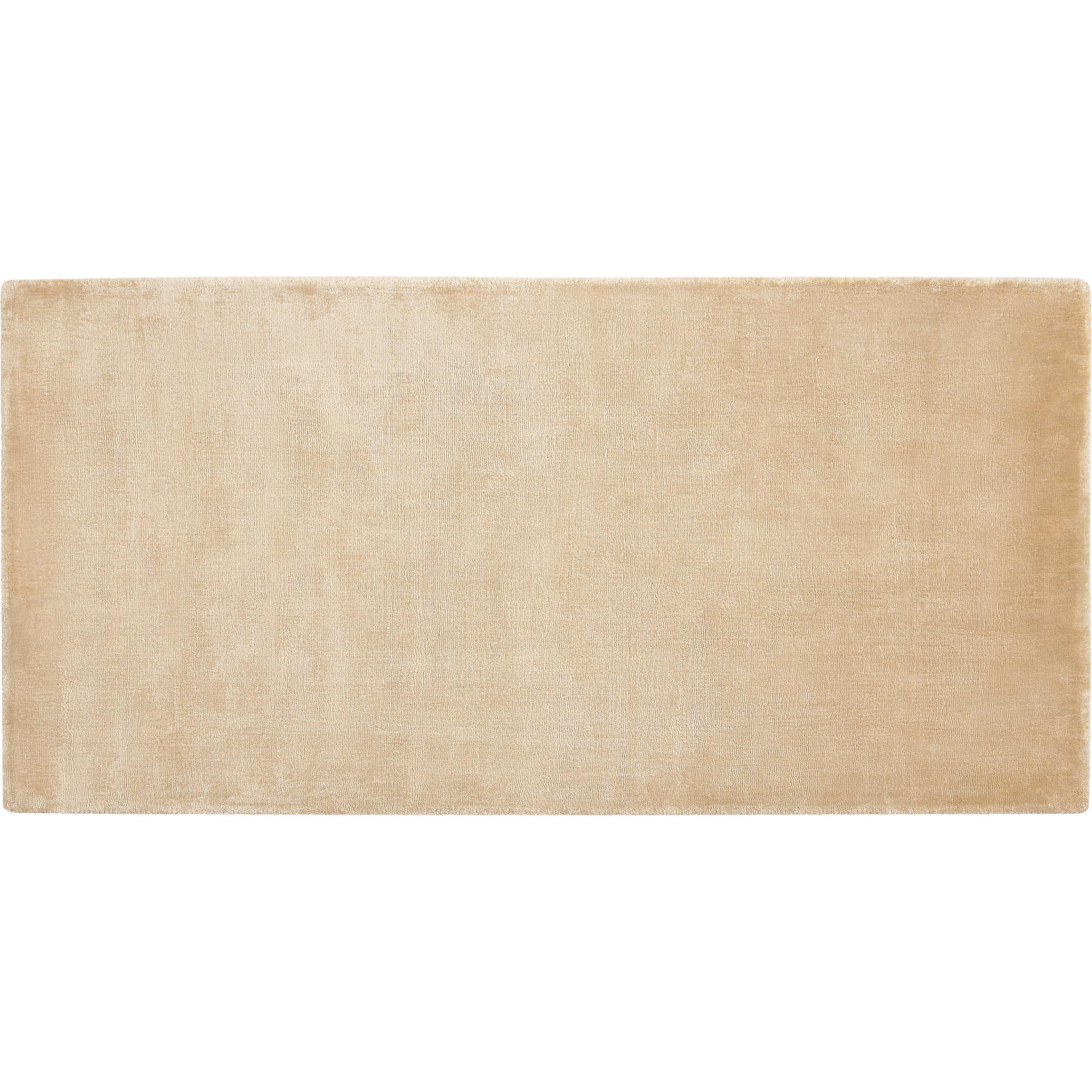 Beliani, Teppich, Teppich Viskose sandbeige 80 x 150 cm Kurzflor GESI II (80 x 150 cm)