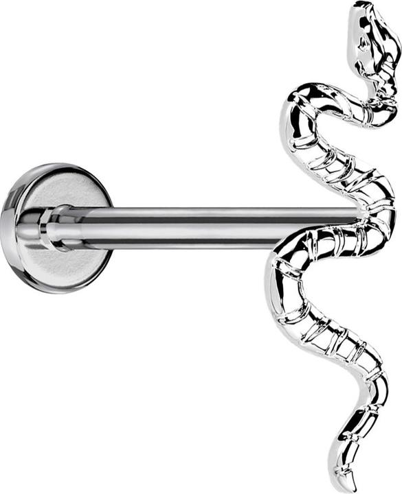 Image du produit Star Piercing Micro Threadless Labret argenté serpent argenté (sans laiton, Titane)