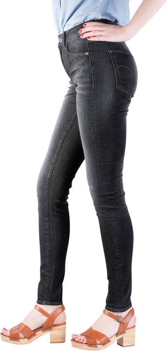 Actual product image G-Star 3301 High Skinny Jeans Superstretch worn in coal (W30/L34)