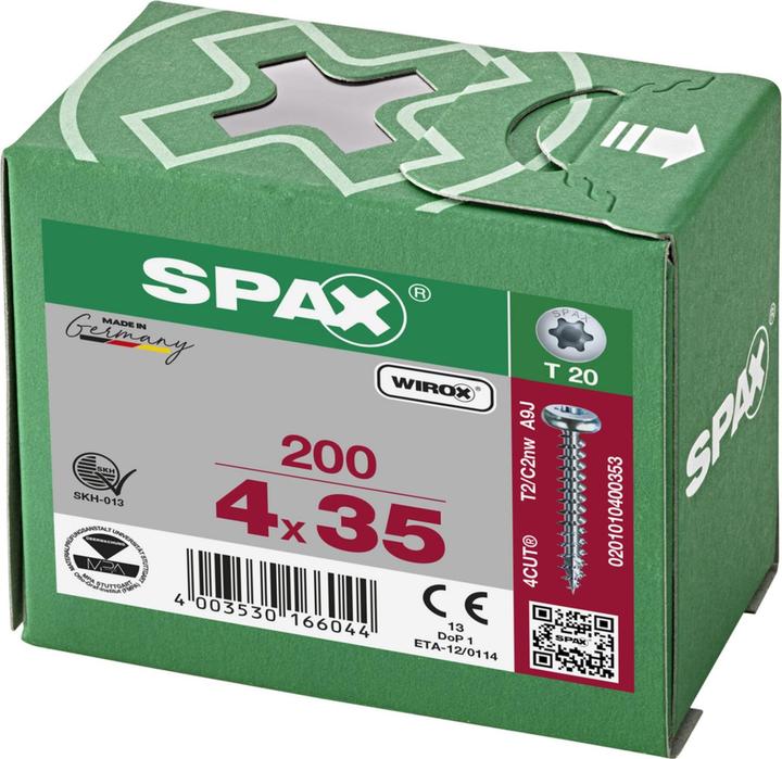 Actual product image Cimco Halbrundkopf T-Star Plus T20 Vollgewinde Wirox (200 Screws per piece)