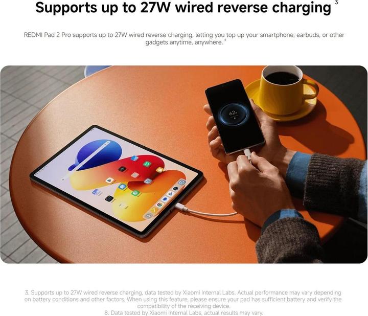 Actual product image Xiaomi Tablet VHU6220EU Octa Core 6 GB RAM 128 GB Purpur (WLAN only, 12.10", 128 GB, Crimson, Lavender violet, Violet)