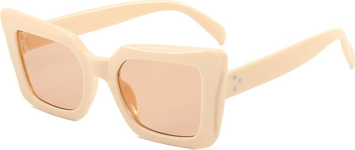 Actual product image Techsuit - Sunglasses (5277) - for Women with PC Frame and Lens, Square Shape - Champagne / Brown