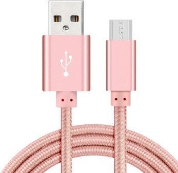 Image du produit Hermex Anki Micro USB Métal Câble de charge Tissu Câble de données 1m ROSÉ OR (1 m)