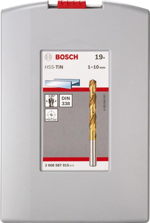 Actual product image Bosch Professional Zubehör Metal drill bit set HSS-TiN, ProBox, 19-piece (1 mm, 1.5 mm, 2 mm, 2.5 mm, 3 mm, 3.5 mm, 4 mm, 4.5 mm, 5 mm, 5.5 mm, 6 mm, 6.5 mm, 7 mm, 7.5 mm, 8 mm, 8.5 mm, 9 mm, 9.5 mm, 10 mm)