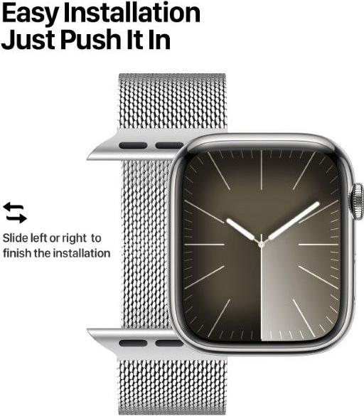 Actual product image Dux Ducis Milanese Pro Armband (40 mm, 38 mm, 41 mm, Stainless steel, Apple Watch Series 8, Apple Watch Series 5, Apple Watch SE (2022/2023), Apple Watch Series 7, Apple Watch Series 9, Apple Watch Series 4, Apple Watch Series 3, Apple Watch SE, Apple Watch Series 6)