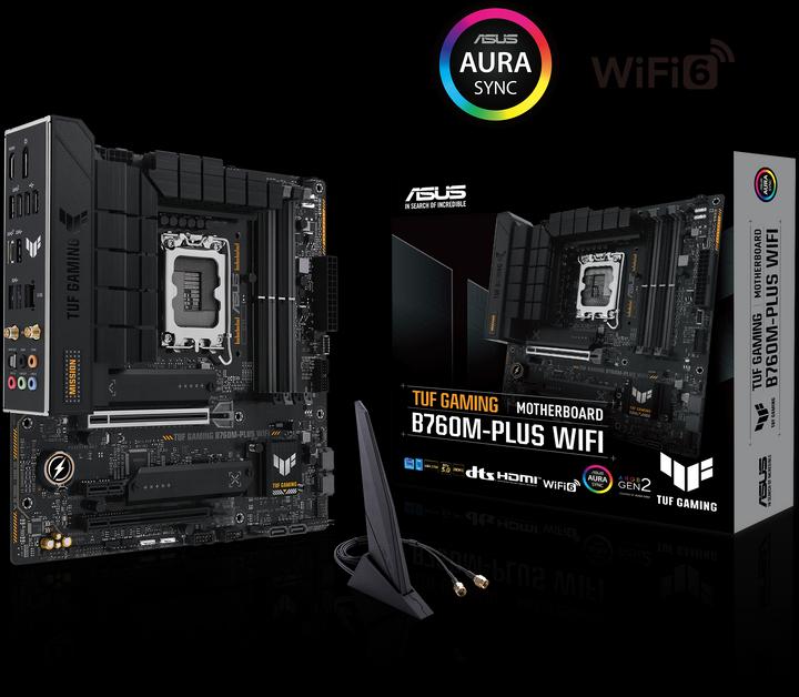 Actual product image ASUS TUF GAMING B760M-PLUS WIFI (LGA 1700, Intel B760, mATX)