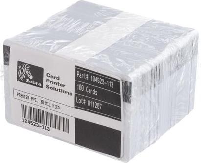 Produktbild Zebra Pvc Karten Weiss 500 Karten (30 g/m², 500 x, 85.6 x 54 mm)