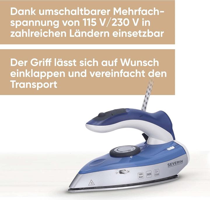Image du produit Severin Fer à vapeur de voyage BA 3234 Argent (1000 W, 40 g/min)