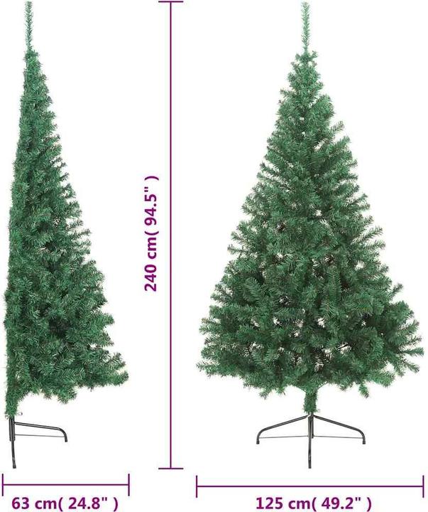 Produktbild vidaXL künstlicher halber Weihnachtsbaum (240 cm)