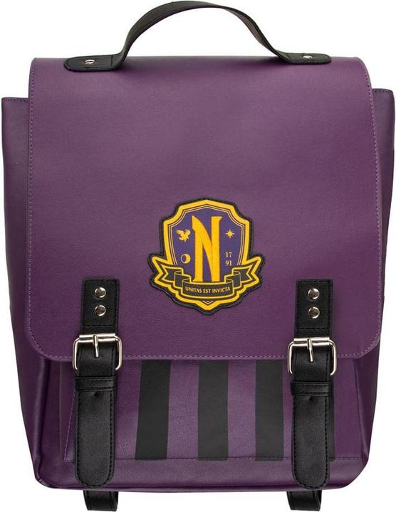 Actual product image Cinereplicas Wednesday Backpack Nevermore Academy Purple