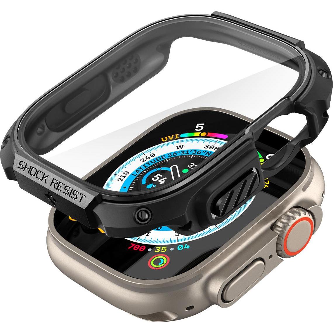 Spigen Tough Armor 49mm, Smartwatch Zubehör, Schwarz