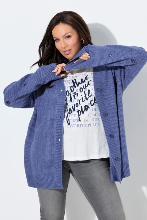 Produktbild Ulla Popken Strickjacke, Paillettenherzen, V-Ausschnitt, Langarm (58, 60)