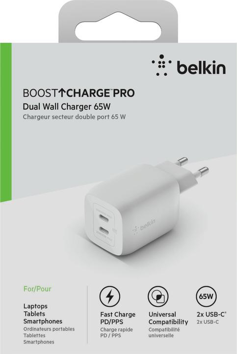 Image du produit Belkin Boost Charge Pro 2-Port GaN Charger (65 W)