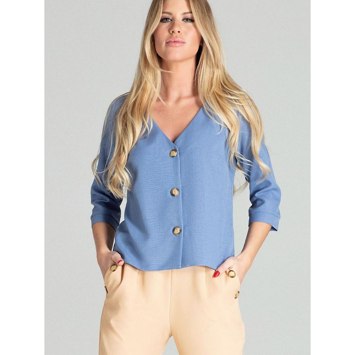 Figl, Damen, Bluse, Damen Hemd, Blau, (M)