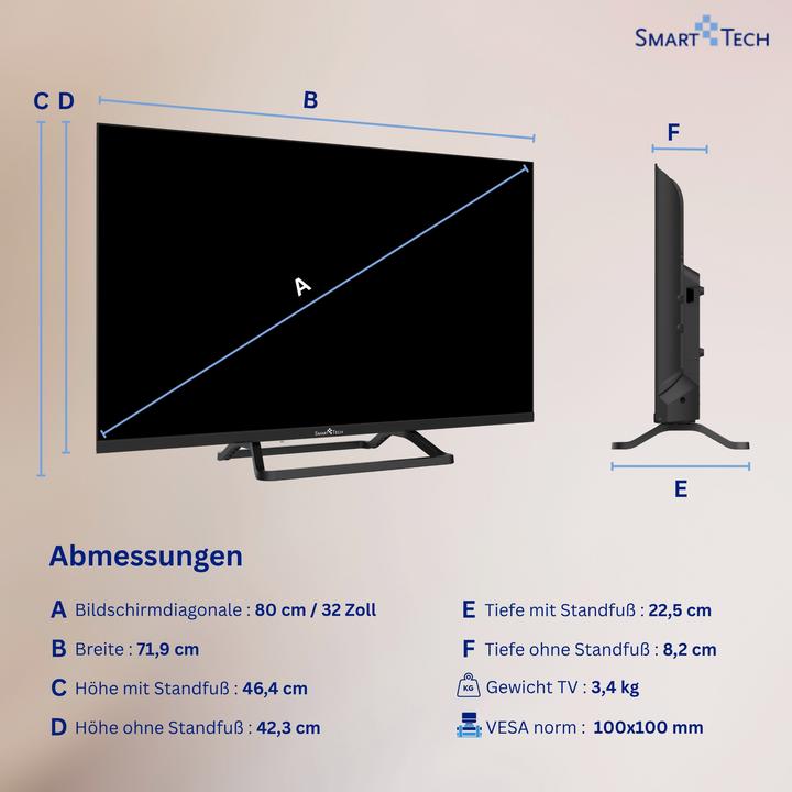 Immagine prodotto Smart Tech 32HN01V3 TV Led 32 Pollici (32", HD)