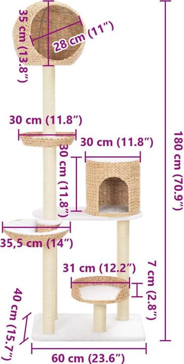 Produktbild vidaXL Kratzbaum (180 cm, Natur)