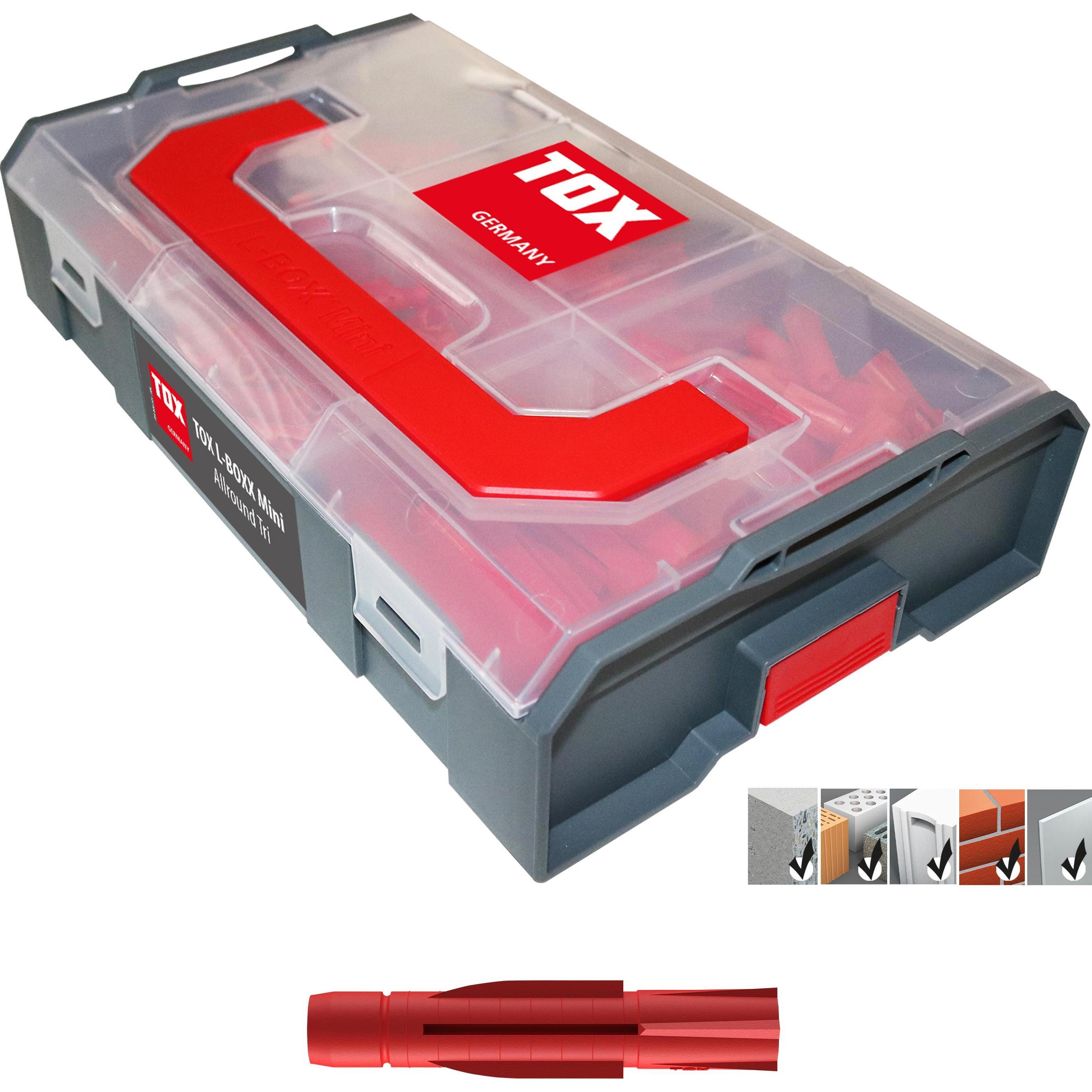 Tox, Dübel, Dübel Sortiment L-Boxx Mini Allround Tri, 266 Stück (266 Stk.)